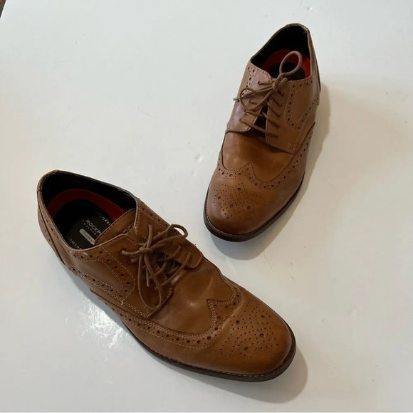 Rockport Trutech Brown Wingtip Lace-up Loafers Size 10.5 Men’s Dress Shoe Work - Picture 12 of 12